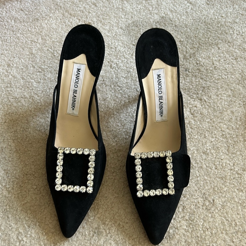 Studded Velvet High Heels